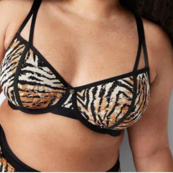 CACIQUE LANE BRYANT TIGER STRIPE UNDERWIRE BRA DEMI UNLINED WOMENS SZ 42DD - Picture 11 of 11